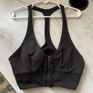 Lululemon Black zip up sports bra